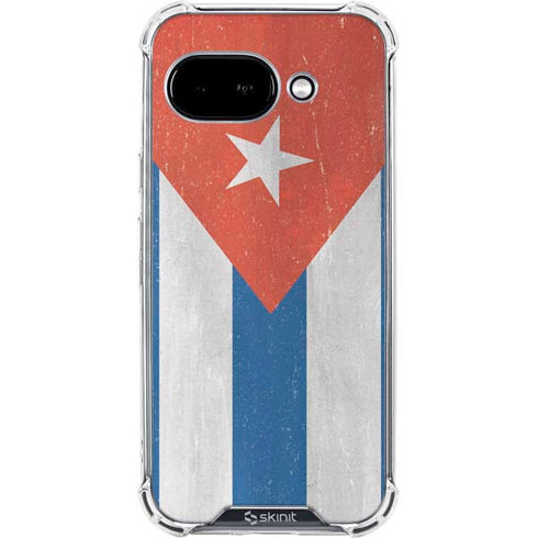 Cuban Flag Distressed Google Pixel 9a Clear Case